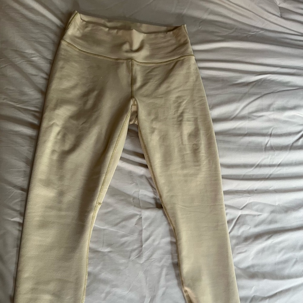 Fabletics Cream Leggings Comfortable Bottoms